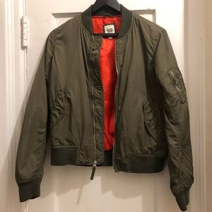 olive green bomber jacket